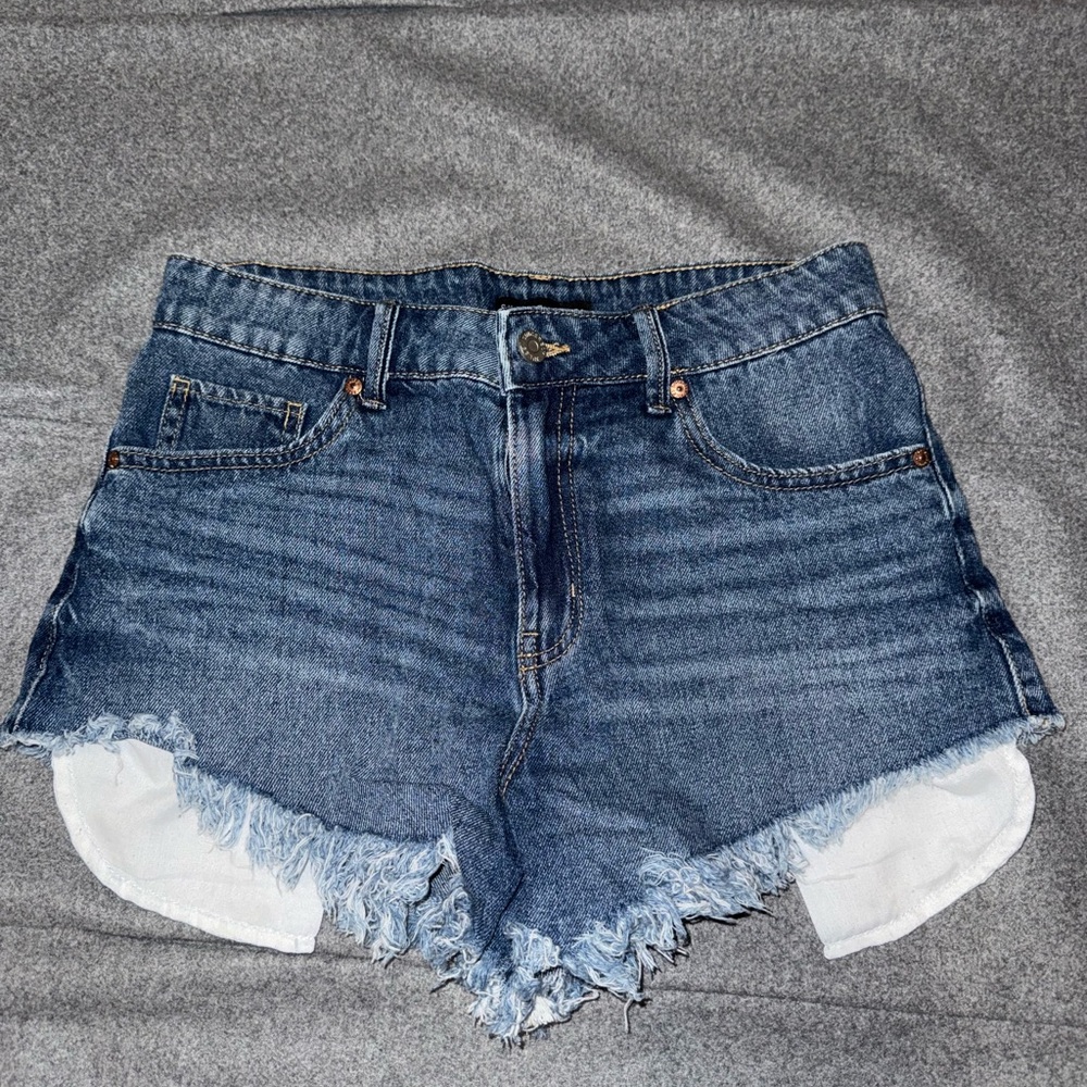 Sincerely Jules Blue Jean Shorts High-Waisted Distressed